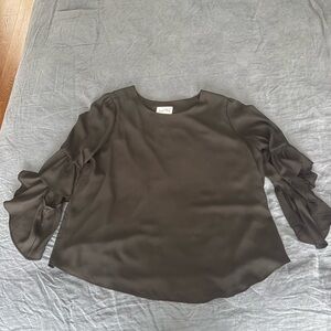 Joseph Ribkoff Black Ruffle Sleeve Blouse